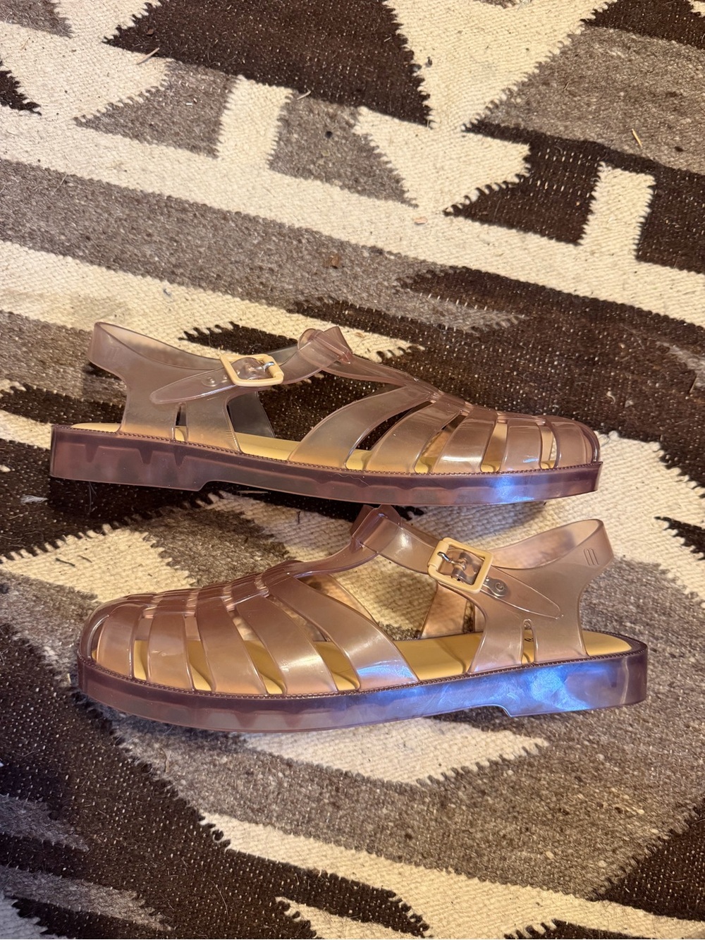 Melissa Possession Transparent Jelly Sandals in Amber 11 NEW - Picture 7 of 8
